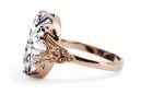 Originales Vintage-Roségold aus 14 Karat Zirkon Ring Vintage Stil vrc058r
